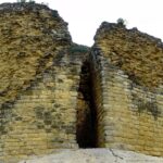 Ancient stone walls of Kuelap Fortress in Northern Peru.